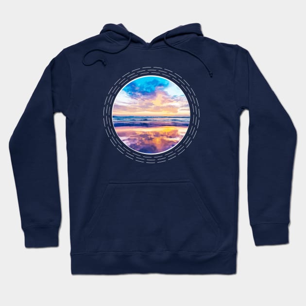 Dawn Of A Sunny Day At The Ocean Abstract Nature Art Hoodie by Insightly Designs